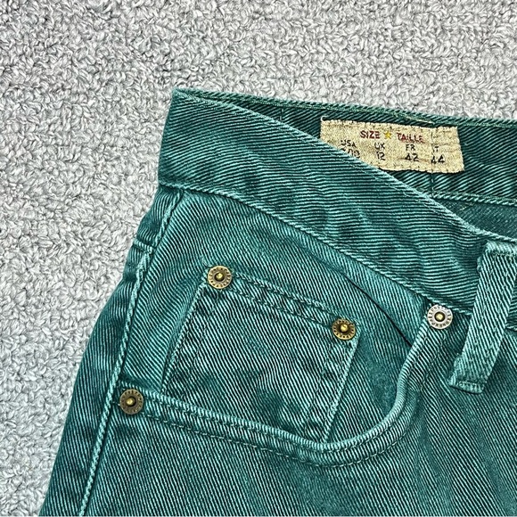 Vintage Express Tapered Fit Jeans Womens Size 9/10 Green Mom Jeans Made In USA - Picture 3 of 13